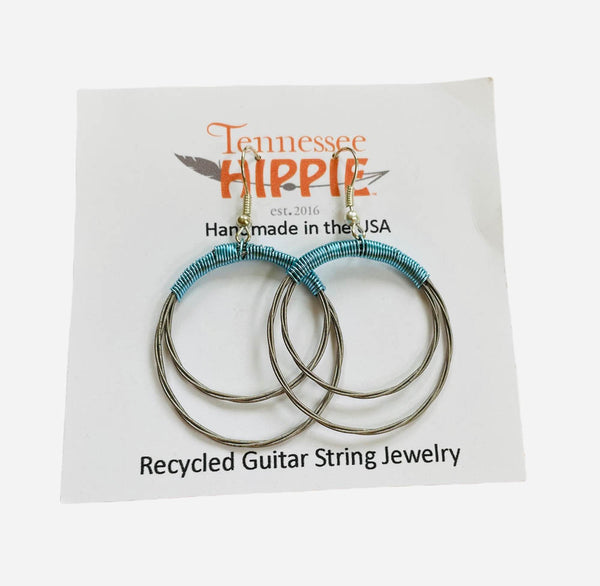 Guitar String Double Hoop Earrings