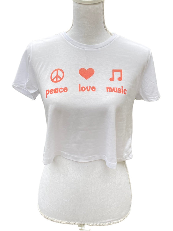 Peace, Love, & Music Crop Top