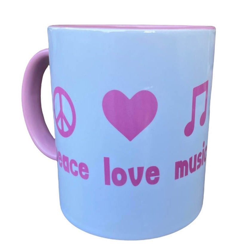 Peace, Love, and Music Mug
