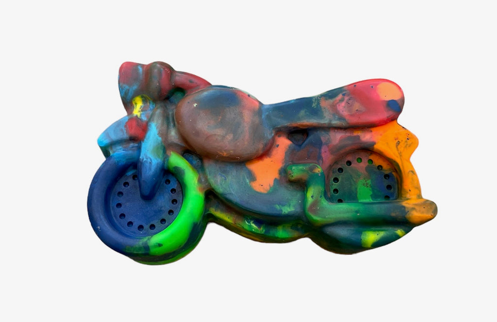 Motorcycle Recycled Artistic Crayon
