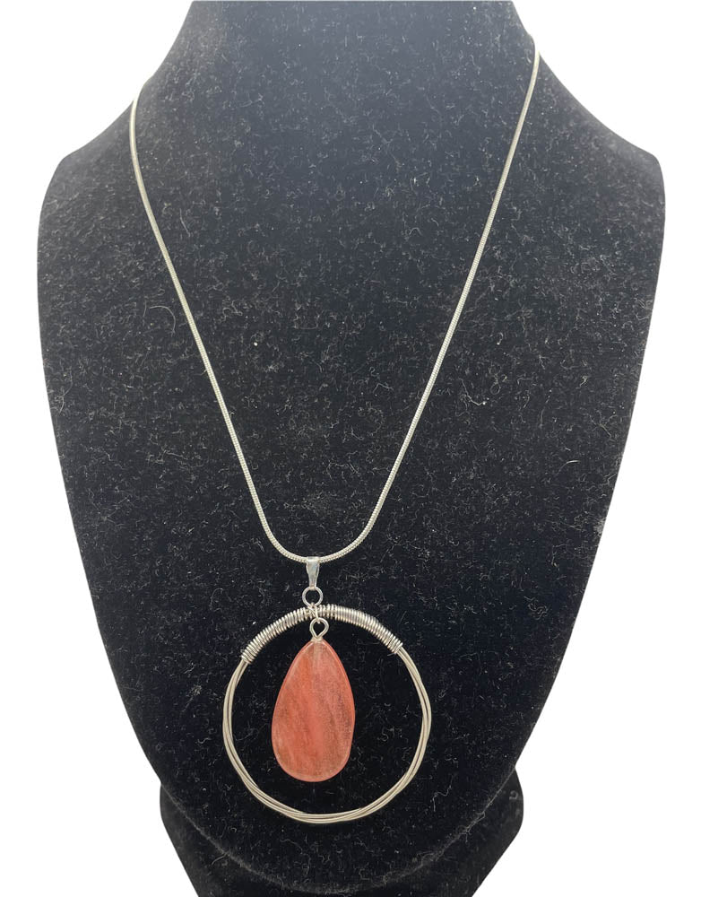 Guitar String Necklace w/ a Gemstone or Sea Glass