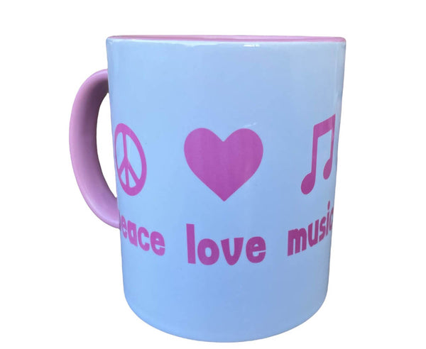 Peace, Love, Music Mug