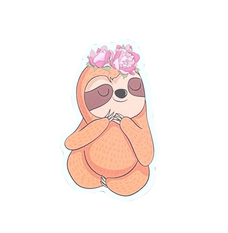 Flower Power Sloth Sticker