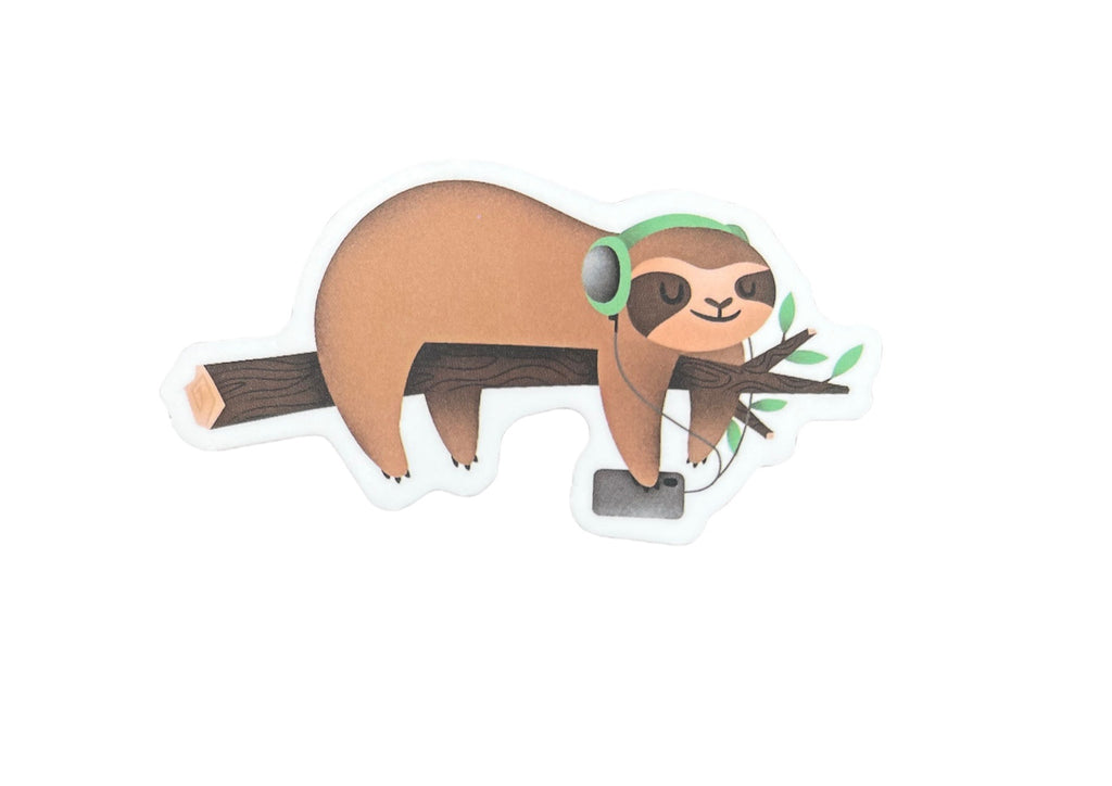 Sloth Headphones Sticker