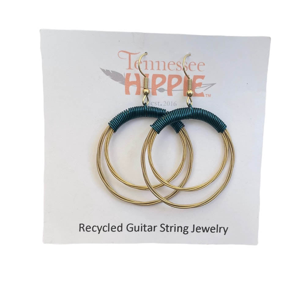 Guitar String Double Hoop Earrings